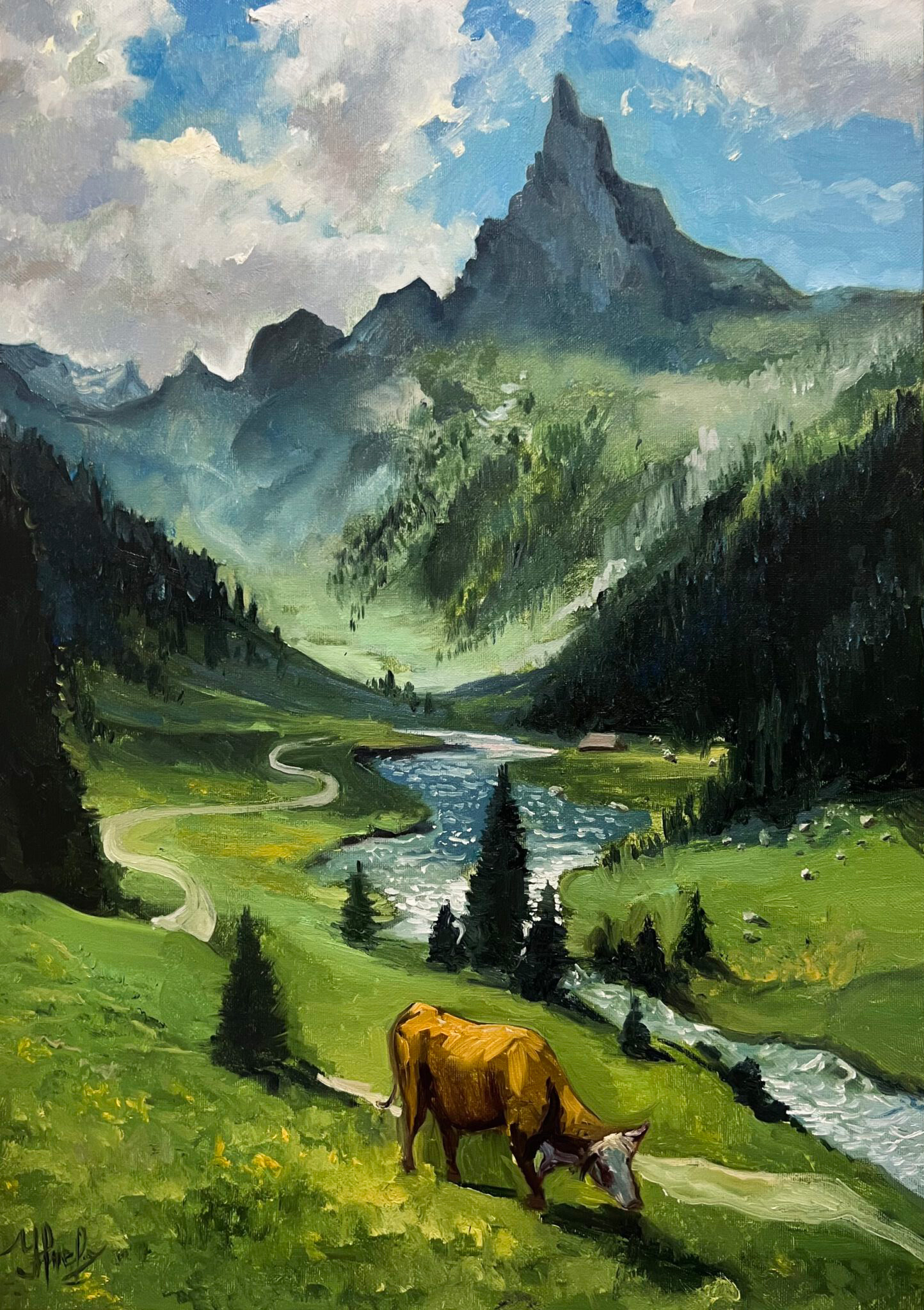 Painting "Mountains of Switzerland"
